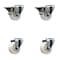 Service Caster 3'' Nylon Wheel Swivel Bolt Hole Caster Set with 2 Posi Lock Brakes, 4PK SCC-BH20S314-NYS-PLB-2-S-2 - alternate 1